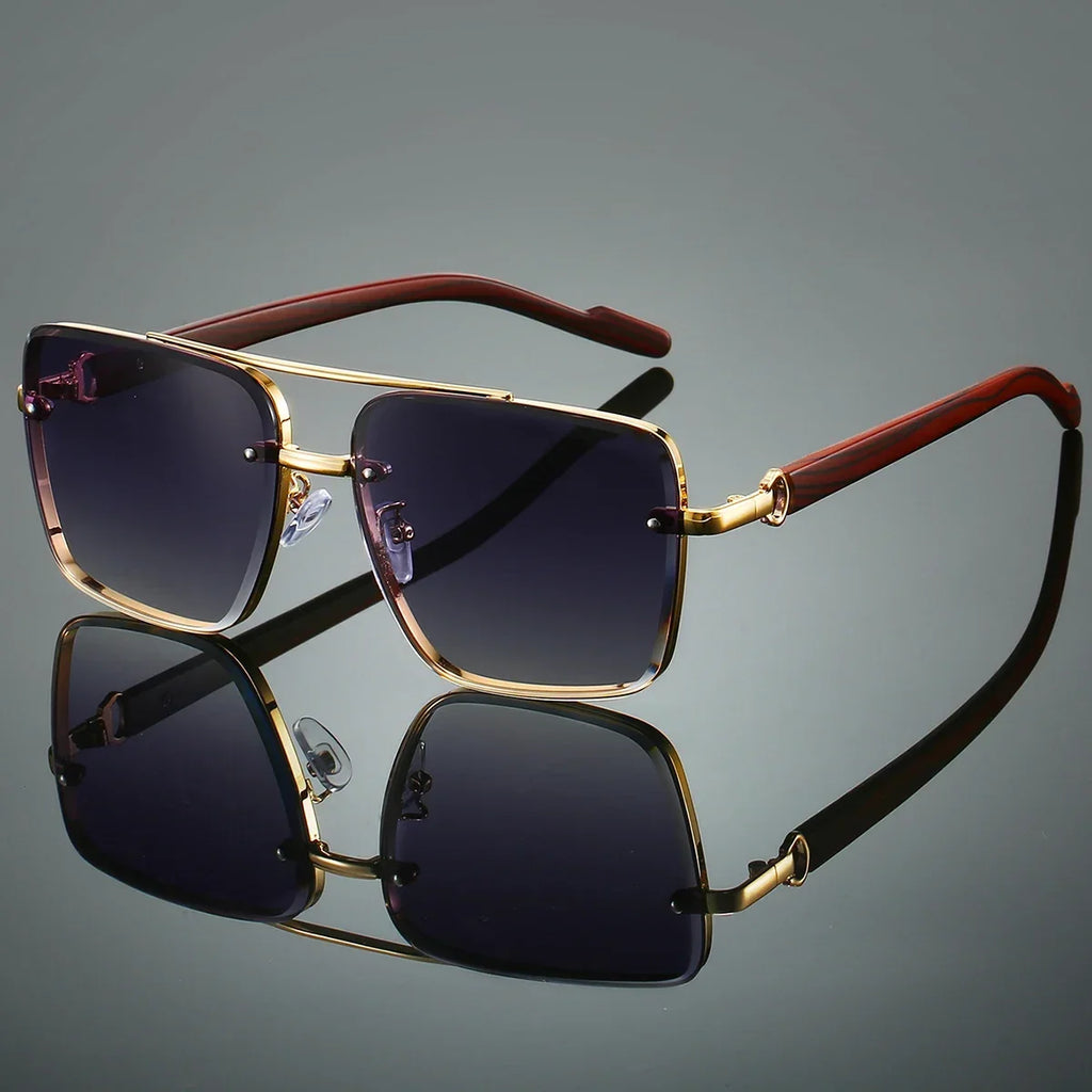 KAMMPT Mode Retro Quadratische Metall Shades frauen Original Marke Design Fahren Sonnenbrille Neue Doppel Brücke Pilot Sonnenbrille