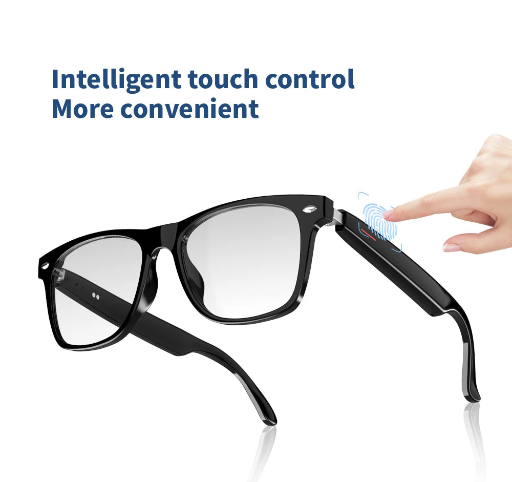 SENBONO E13 Intelligente Brille: Blaulichtfilterung, polarisierte Sonnenbrillengläser, Audio, integriertes Mikrofon, Lautsprecher, Touch- und Sprachassistent