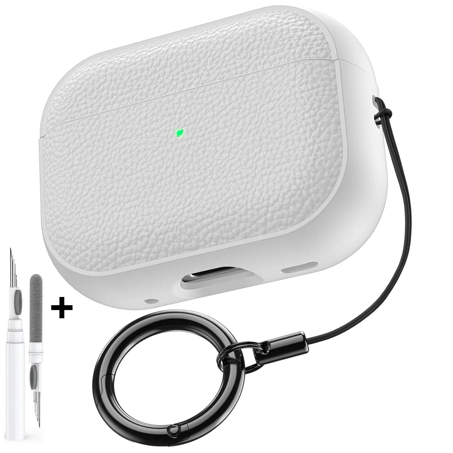 Für AirPods Pro 3, Ledermuster, TPU-Schutzhülle, Zubehör, niedliche Haut, vollständige Schutzhülle mit Schlüsselanhänger für AirPods Pro 3-Hülle
