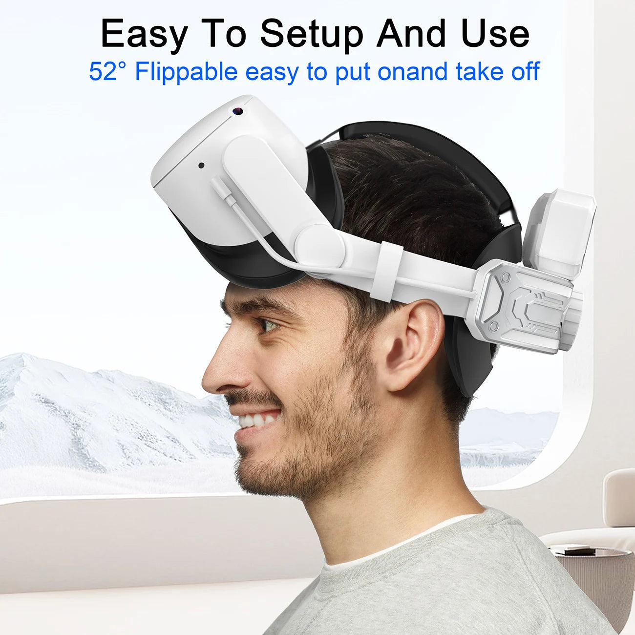 Kopfband mit Akku für Meta/Oculus Quest 2, verstellbares Elite-Gurt-Ersatzzubehör für Oculus/Meta Quest 2