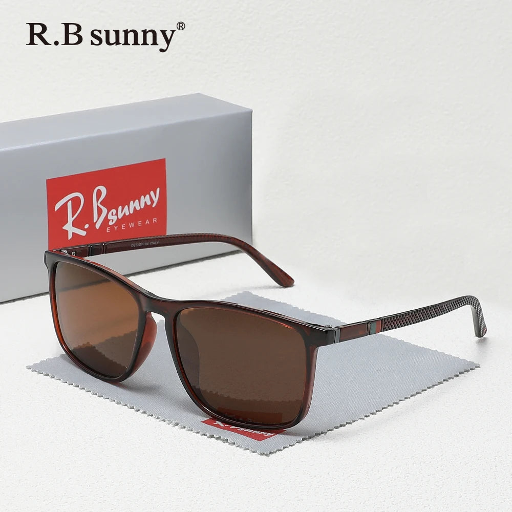 Klassische rechteckige Sonnenbrille für Männer und Frauen, zum Fahren, Angeln, UV400-Schutz, polarisierte Modebrille
