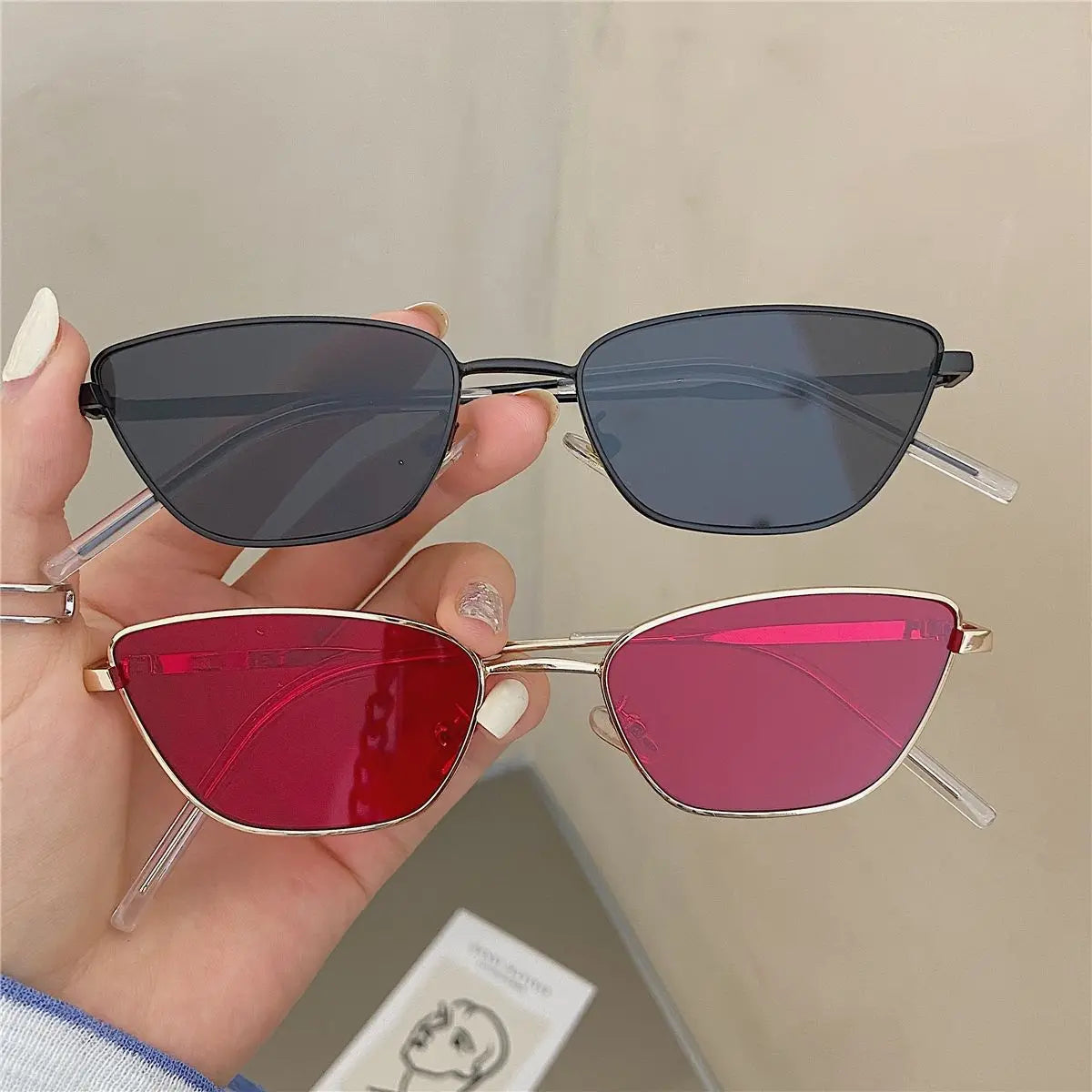 Sonnenbrille für Damen, klassisch, modisch, übergroß, antireflexig, Vintage, quadratisch, Metall-Sonnenbrille, Fahrbrille, UV400, О