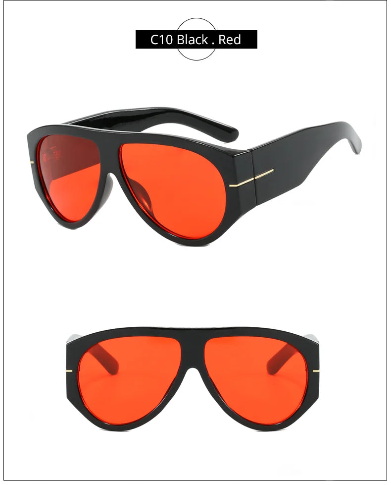 2025 Übergroße Piloten-Sonnenbrille für Damen und Herren UV-Schutz Stilvolle Eyewear Dickrahmige Einzigartige Luxus-Designer-Sonnenbrille