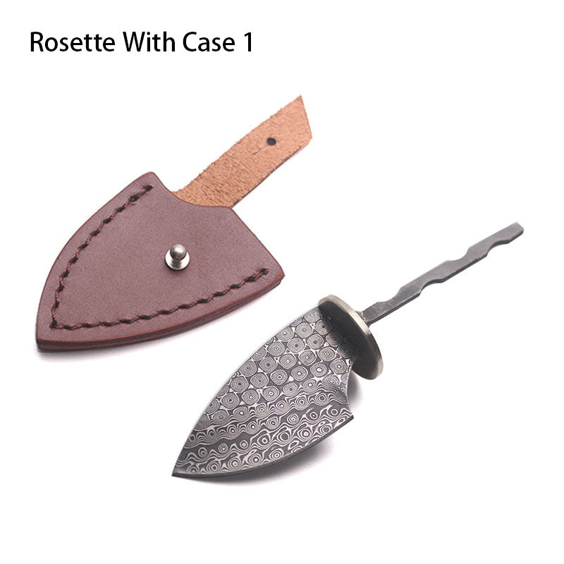 Rosette Damaskus Stahl Sharp Feste Klinge Messer Rohlinge Haushalt DIY Outdoor Camping Überleben Werkzeug Teile Zubehör