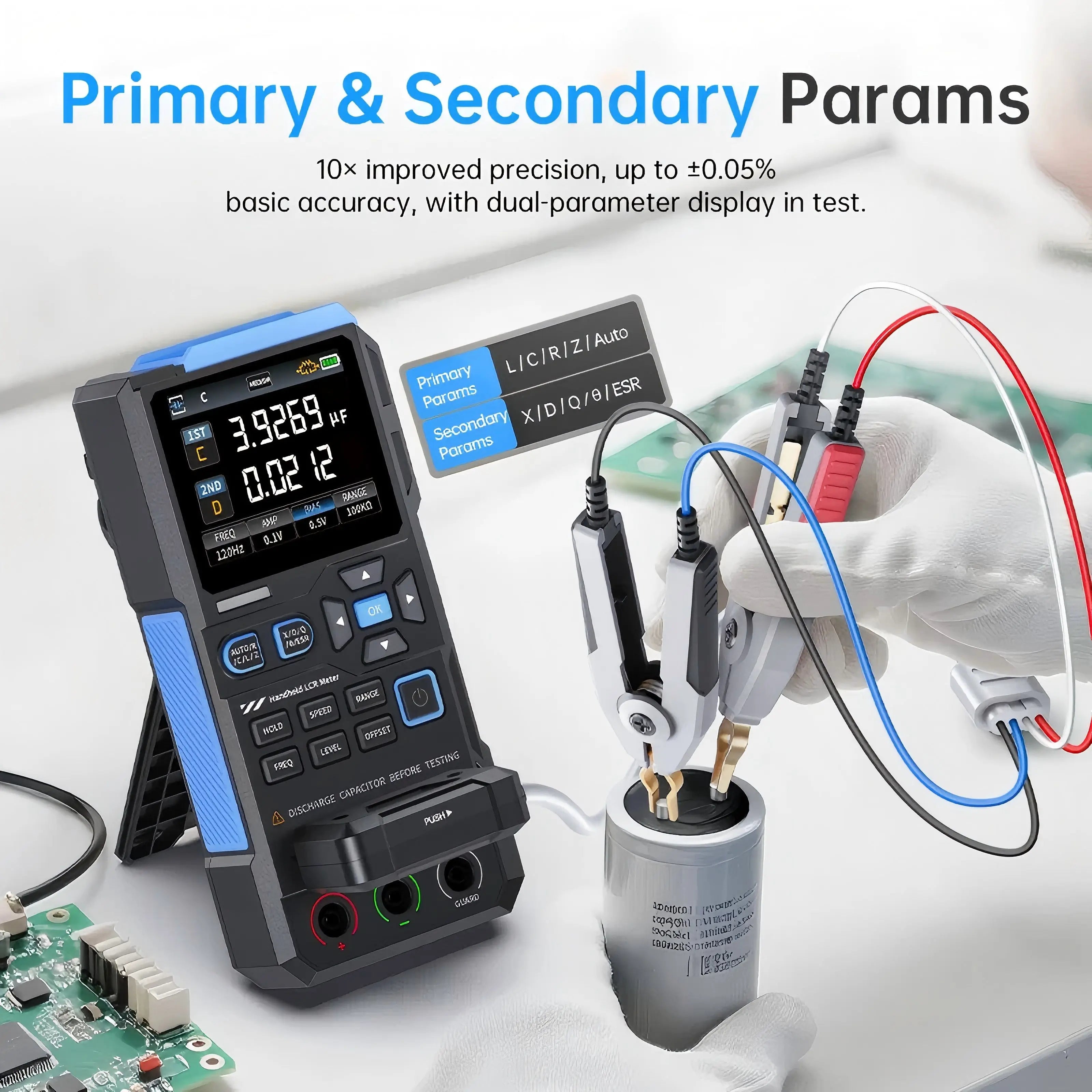 FNIRSI LCR Tester Multimeter Widerstand Induktivität LC1020E Digital Bridge Handheld Praktische Tester Kapazität Kalibrierung