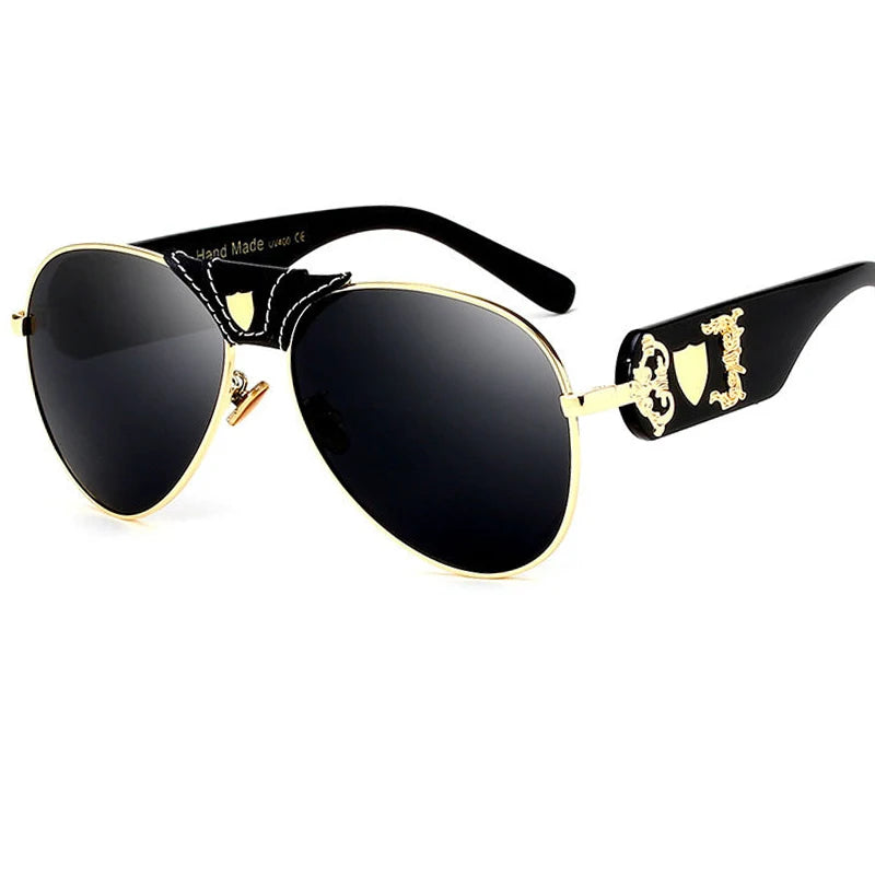 Steampunk Übergroße Männer Klassische Schwarze Sonnenbrille für Frauen Luxus Marke Goggle Sonnenbrille Mann Shades Brillen Oculos UV400 Femin