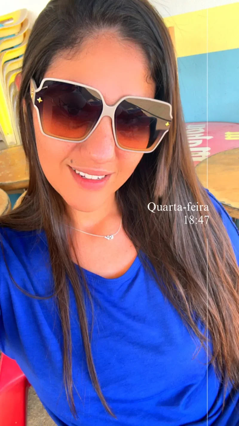 Modische Sonnenbrille mit quadratischem Rahmen für Damen, luxuriöser UV-Schutz, großer Rahmen, All-Match DS-8052-1