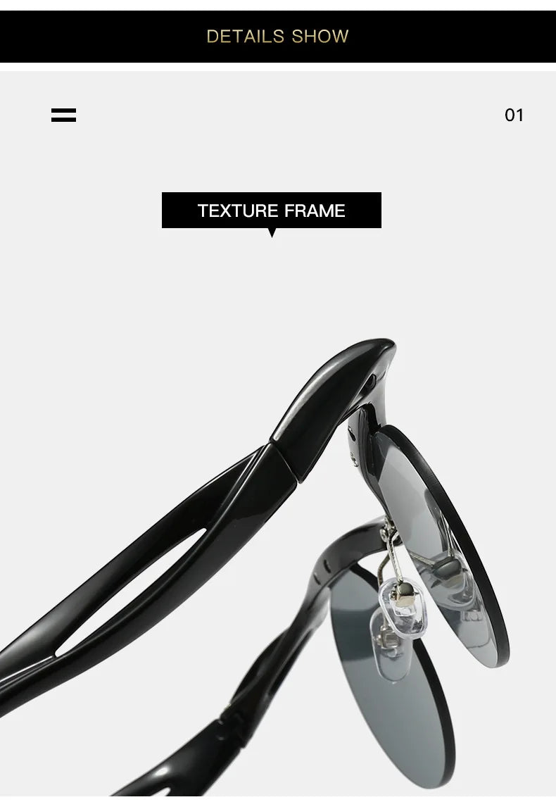 Sonnenbrille für Männer und Frauen, Designer-Mode, speziell geformte Brillen, trendige weibliche runde randlose Outdoor-Accessoire-Brille