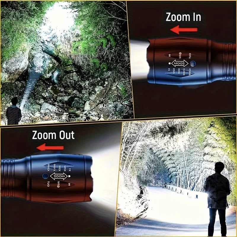 T6 Starke Licht Taschenlampe LED Aluminium Legierung Teleskop Zoom Batterie Version Aufladen Outdoor Suchscheinwerfer Fernbedienung Taschenlampe