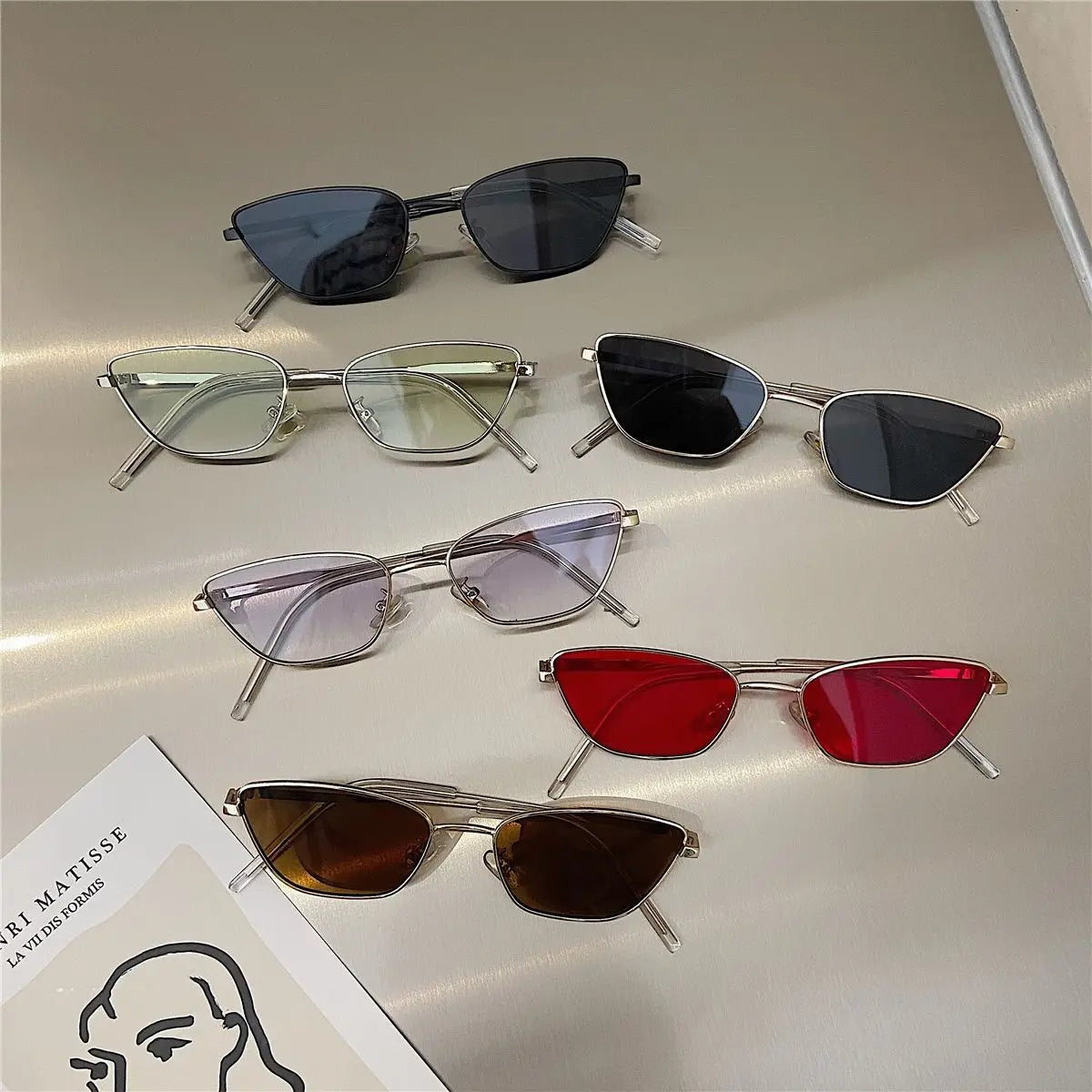 Sonnenbrille für Damen, klassisch, modisch, übergroß, antireflexig, Vintage, quadratisch, Metall-Sonnenbrille, Fahrbrille, UV400, О