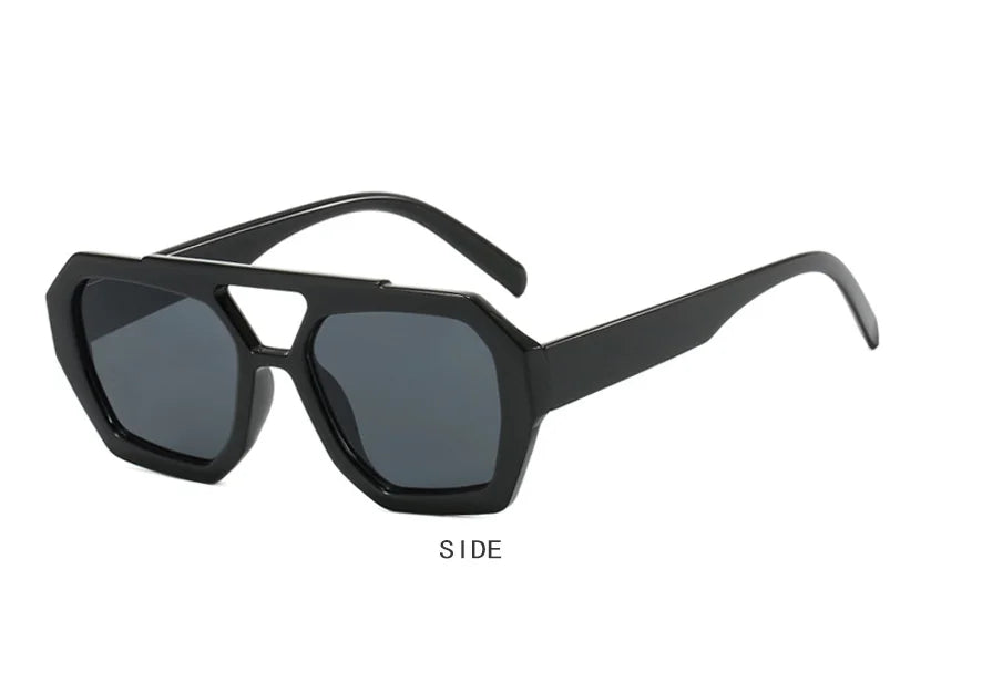 Grenzüberschreitende europäische und amerikanische Doppelstrahl-Sonnenbrille, unregelmäßige Sonnenbrille, 2023, neue personalisierte Retro-Sonnenbrille, beliebt auf dem Intern
