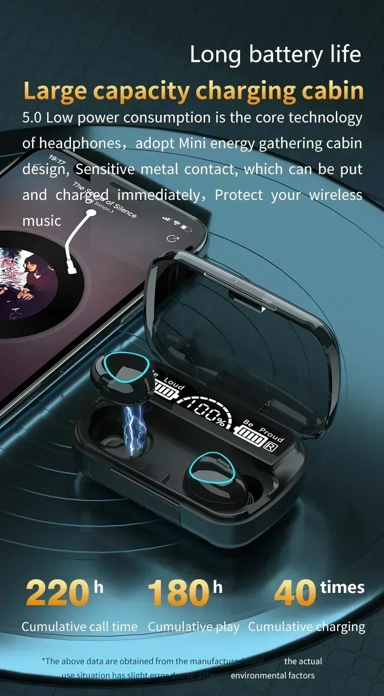 M10 drahtlose kopfhörer bluetooth kopfhörer wasserdichte ohrhörer sport ohrhörer für huawei iphone oppo xiaomi tws musik headset