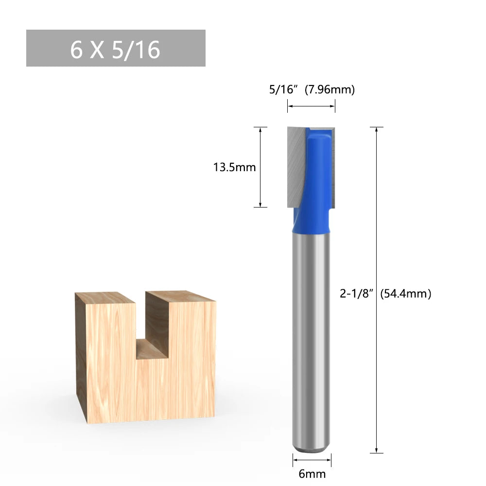 LAVIE 6mm 1/4 Schaft 1 stücke Reinigung Bottom Bit Gerade Router Bit set Sauber Fräser Holzbearbeitung Power maschine