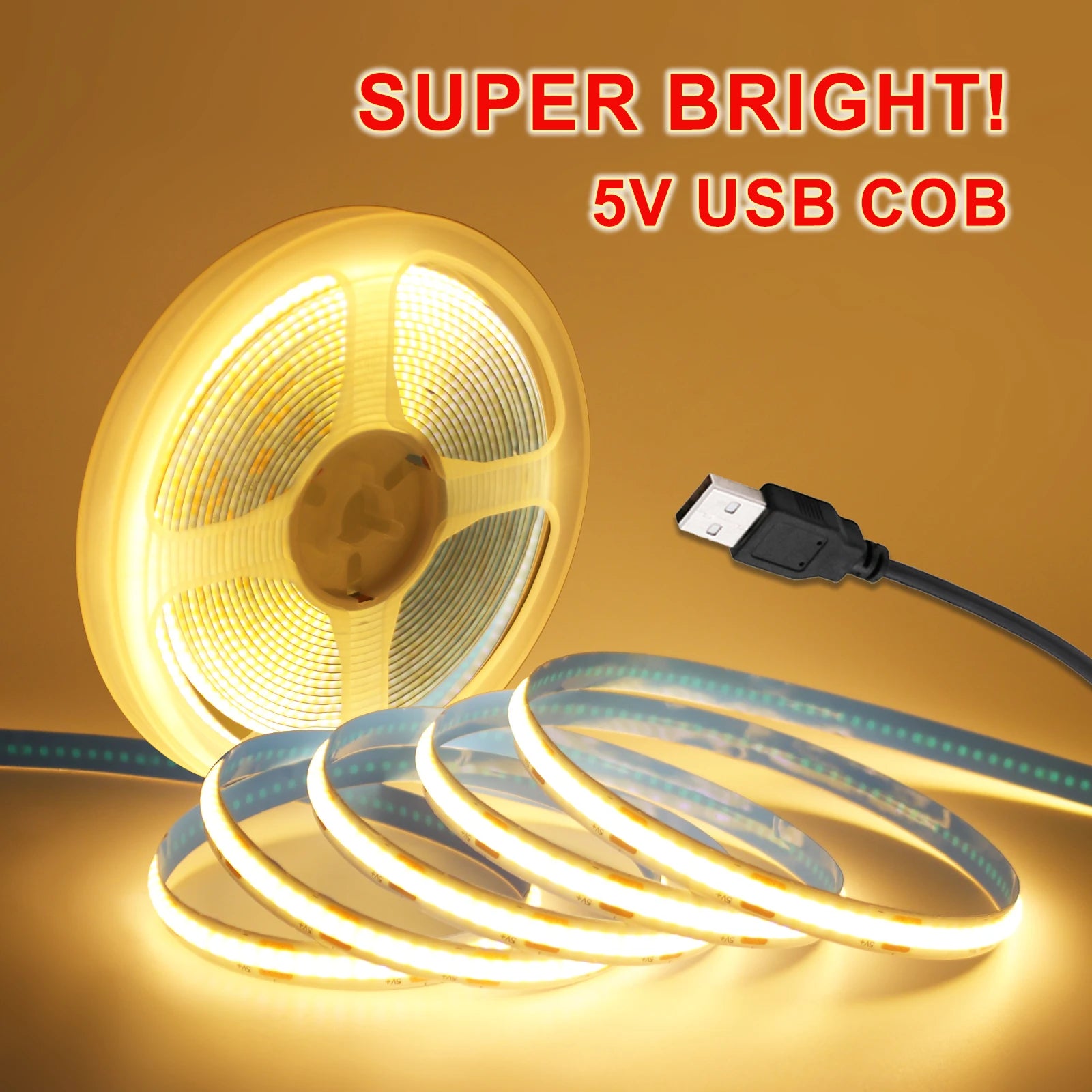 Neue 5V LED COB Licht Streifen Dimmbar Mit Touch Sensor/EIN OFF Schalter USB Flexible LED Band Weihnachten TV Hintergrundbeleuchtung Klebeband