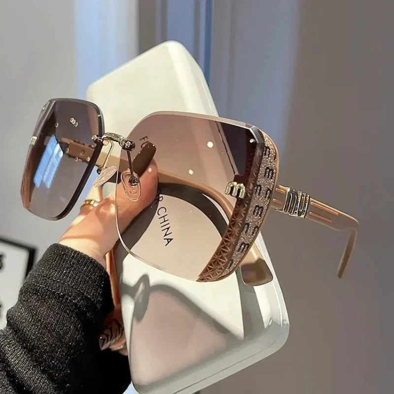 2025, übergroße Fashion Square Sonnenbrille Frauen Luxus Marke Sonnenbrille Vintage Sonnenbrille Weibliche Shades Outdoor Brillen