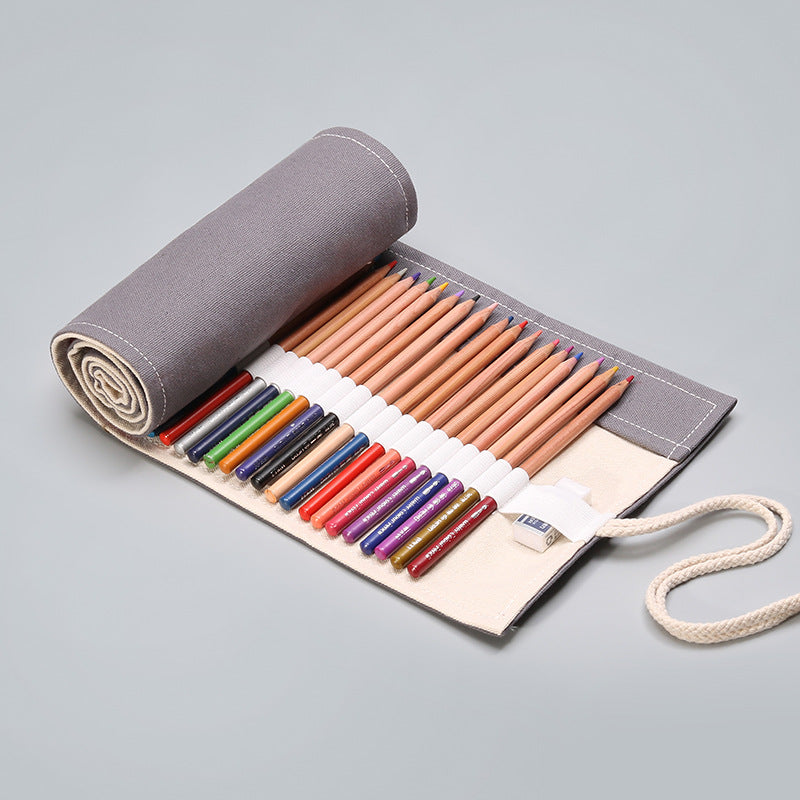 Bleistift Fall Schule Liefert student Kunst Stift Tasche Beutel Leinwand Stift Wrap Rolle Make-Up Kosmetik Pinsel Stift Lagerung Schreibwaren