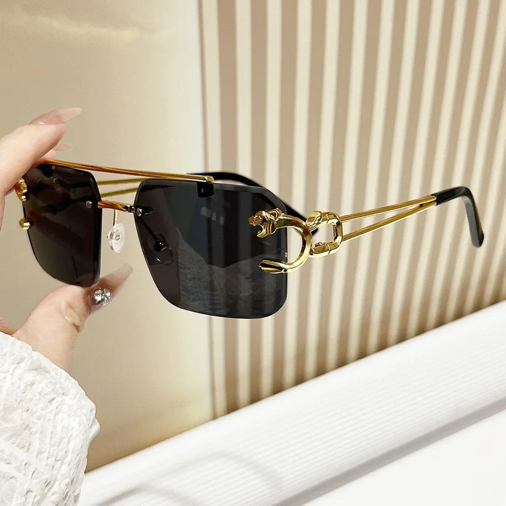 Sonnenbrille Herren Mode Randlose Sonnenbrille Shades Objektiv Damen Rahmenlose Brillen