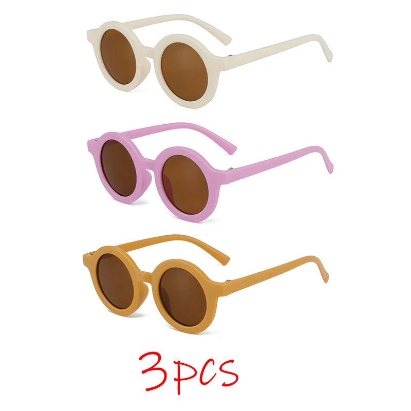 Kindersonnenbrille, runder Rahmen im Einsatzstil, Baby-Sonnenbrille für 1–7 Jahre alte Babys, Sonnenschutz, Sonnenschutz