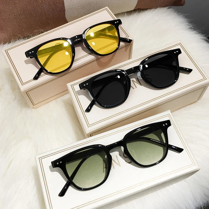 Neue Vintage Quadratische Sonnenbrille für Damen und Herren Luxusmarke Kleine Runde Sonnenbrillen Kleine Brillen für Männer und Frauen