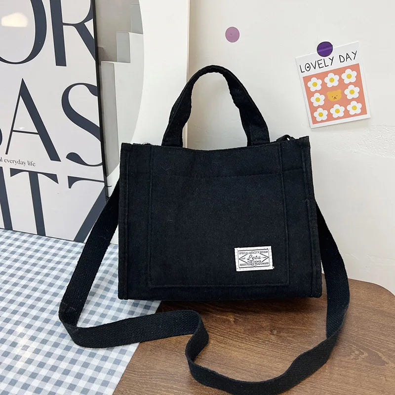 Umhängetasche aus Cord, quadratische Umhängetasche für Damen, lässige Tragetasche, Umhängetasche, Reise-Organizer-Tasche