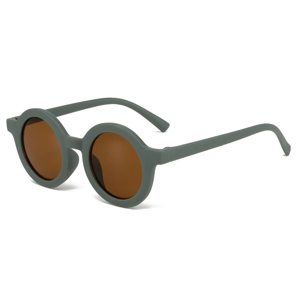 Kindersonnenbrille, runder Rahmen im Einsatzstil, Baby-Sonnenbrille für 1–7 Jahre alte Babys, Sonnenschutz, Sonnenschutz