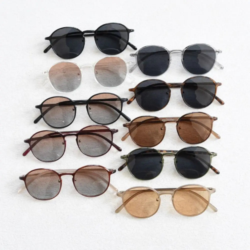 Sonnenbrille mit rundem Rahmen und rundem Rahmen, klassisches ultraleichtes Design, UV-beständige Brille, Vintage, trendige Fahrsonnenbrille, Sport