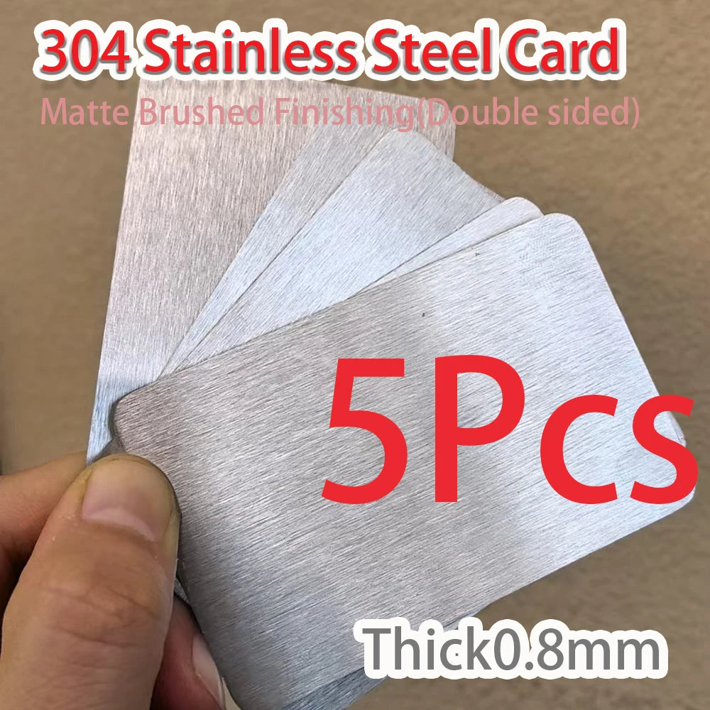 Dicke Metall-Visitenkarten aus Edelstahl 304, Rohlinge, Karte für Kunden, Lasergravur, DIY-Geschenkkarten, matte gebürstete Verarbeitung