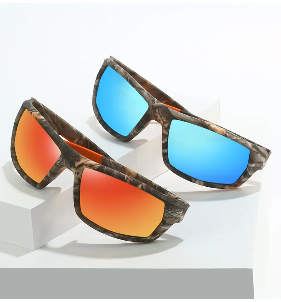 Neue Sonnenbrille für Männer Sport Polarisierte Quadratischen Rahmen Camouflage Sonnenbrille Fahren Angeln Radfahren Skifahren Sonne Brillen UV400