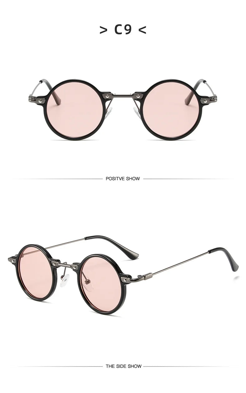 Runde Sonnenbrille für Männer Frauen Retro Steampunk Sonnenbrille männlich weiblich Marke Designer Metallrahmen Brillen Sonnenbrillen oculos de sol