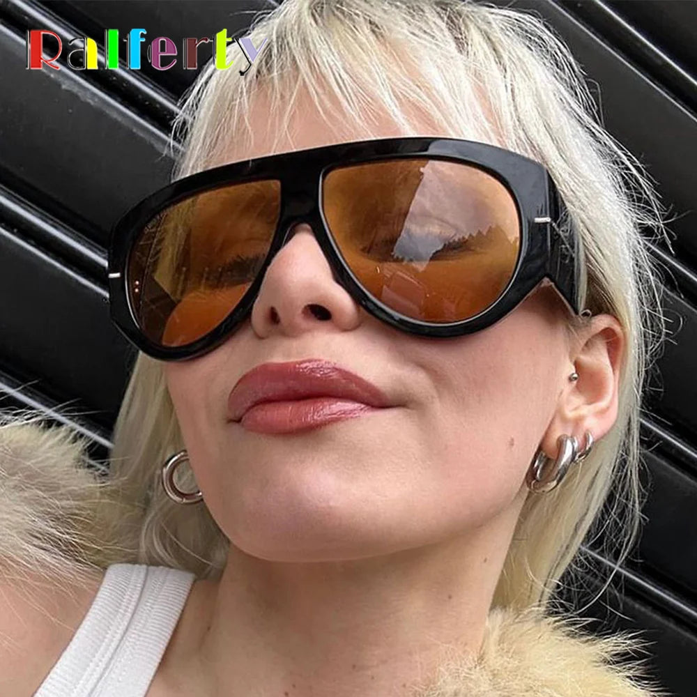 2025 Übergroße Piloten-Sonnenbrille für Damen und Herren UV-Schutz Stilvolle Eyewear Dickrahmige Einzigartige Luxus-Designer-Sonnenbrille