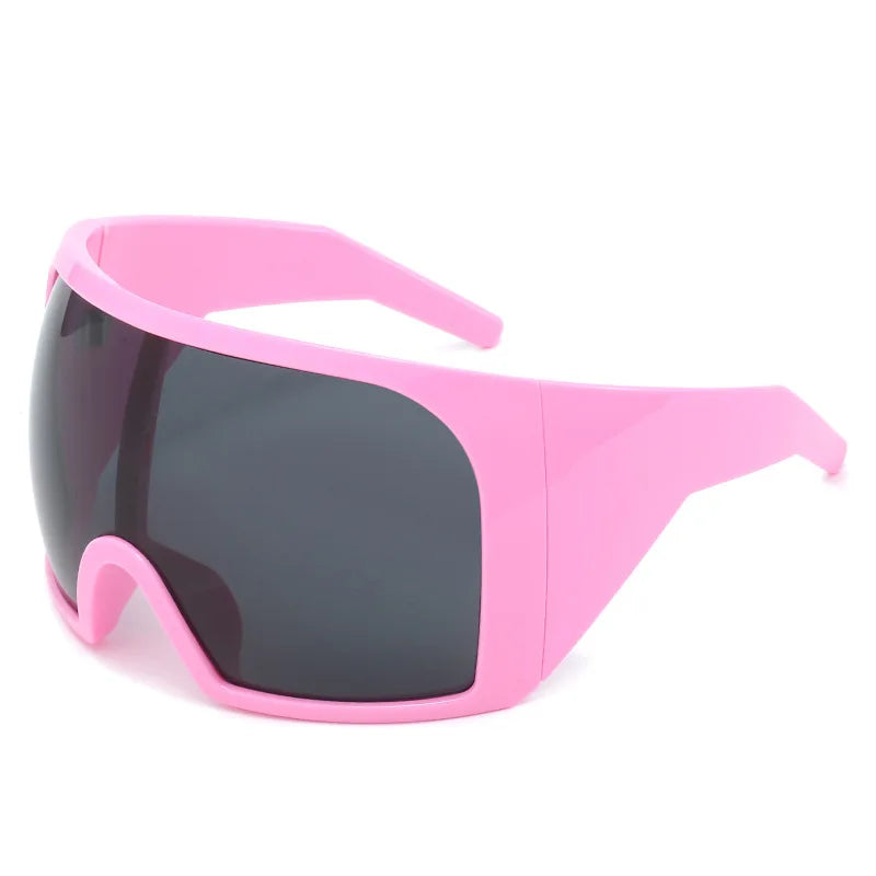Übergroße Sonnenbrille für Herren, umwickelt, windabweisend, persönlich, große Farbtöne, futuristische Mode, Zukunftsschild, Uv400, Radfahren, Motorrad