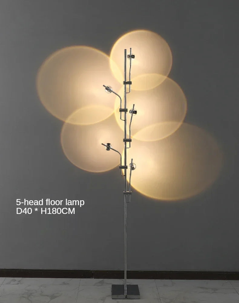 Moderne minimalistische Designer-Projektionslampe mit mehreren Köpfen, minimalistischer Stil, Heimdekoration, Licht, Wohnzimmer, LED-Stehlampe