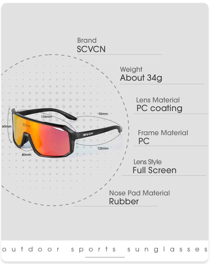 SCVCN Neue Radfahren Sonnenbrille Männer Straße Fahren Fahrrad Brille Outdoor Sport Bergsteigen Frauen Fahrrad Radfahren UV400 Brille