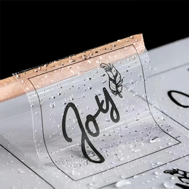 500 Stück transparente Aufkleber, individuelle Aufkleber und individuelle Logo-Aufkleber für Hochzeit, Geburtstag, Taufe. Entwerfen Sie Ihre eigenen Logo-Aufkleber