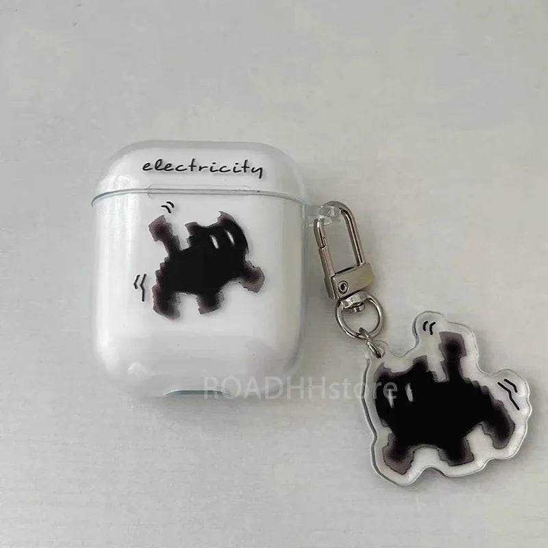 Drahtlose süße Katze schwarze Ladebox für AirPods 4 Pro 3 2 1 Pro3 Hülle transparente Silikon-Kopfhörerhüllen für Airpods Pro 2