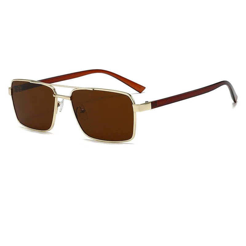 Quadratische Sonnenbrille für Männer und Frauen, modisch, klassisch, Retro, Vintage, Trenddesign, braune Gläser, UV400-Sonnenbrille, männliche und weibliche Brillen, 2026