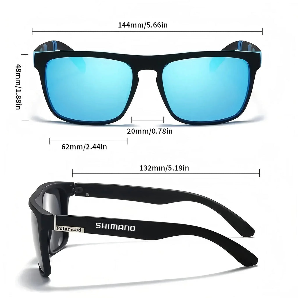 Klassische quadratische polarisierte Unisex-Outdoor-Sport-Sonnenbrille zum Angeln, Jagen, Radfahren, Fahren, Bergsteigen, UV400, blendfrei