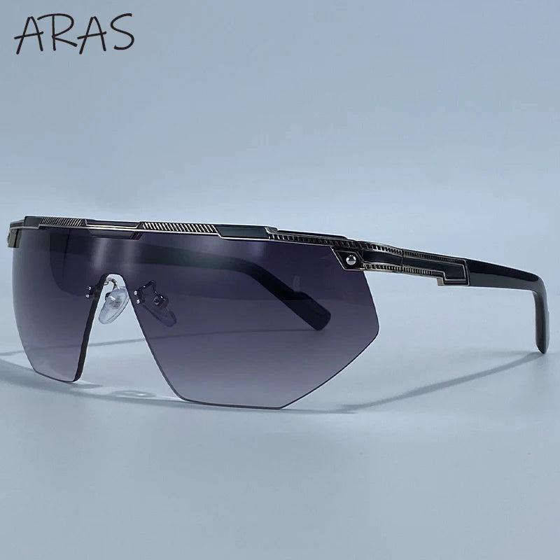 Übergroße Sport-Wrap-Around-Sonnenbrille für Damen 2026 – Luxusmarke Steampunk Shield Goggle Mask Sonnenbrille für Damen UV400 Schutz