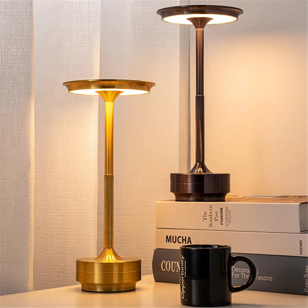 LED Aluminium Legierung Wasserdichte Wiederaufladbare Schreibtisch Lampe Touch Dimmen Metall Tisch Lampen Für Bar Wohnzimmer Lesen Camping Lichter