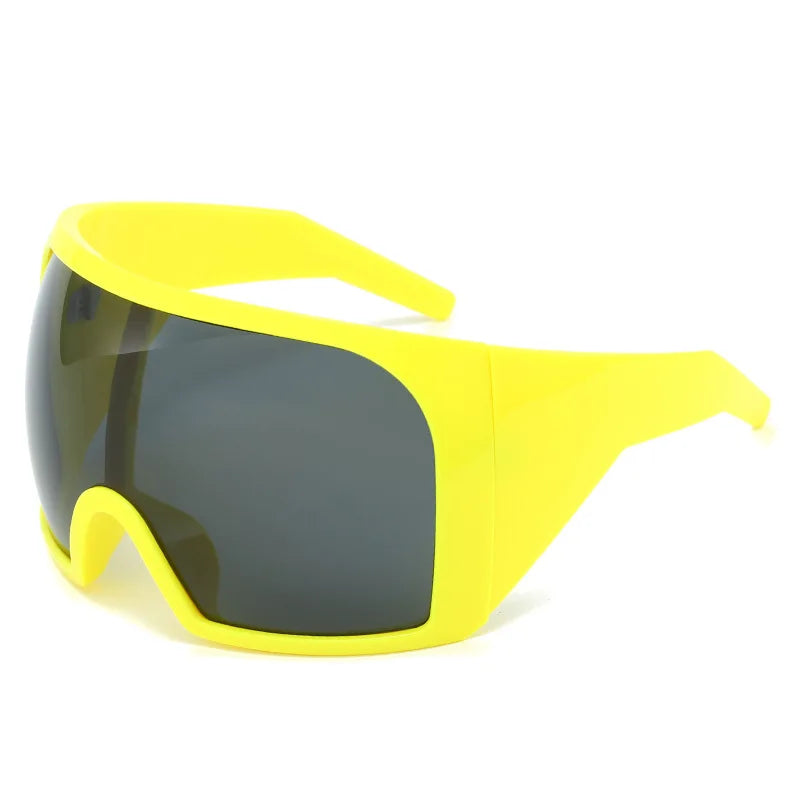 Übergroße Sonnenbrille für Herren, umwickelt, windabweisend, persönlich, große Farbtöne, futuristische Mode, Zukunftsschild, Uv400, Radfahren, Motorrad