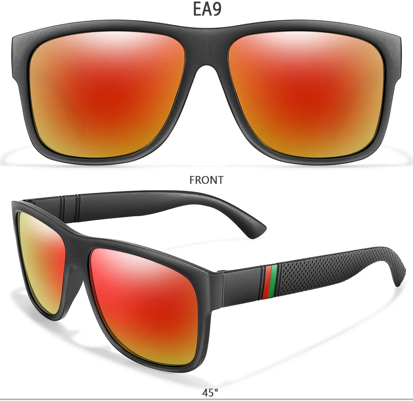 Klassische Männer Platz Polarisierte Angeln Sonnenbrille Im Freien Fahren Radfahren Laufen Brille Vintage Großen Rahmen UV400