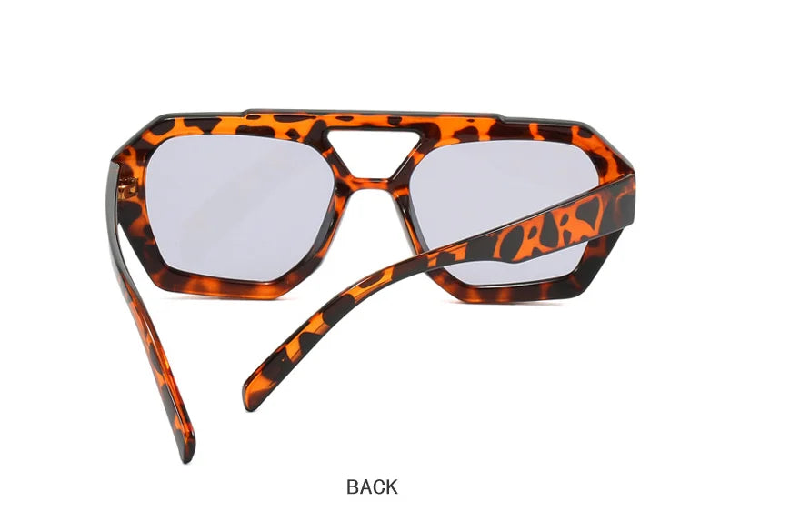 Grenzüberschreitende europäische und amerikanische Doppelstrahl-Sonnenbrille, unregelmäßige Sonnenbrille, 2023, neue personalisierte Retro-Sonnenbrille, beliebt auf dem Intern