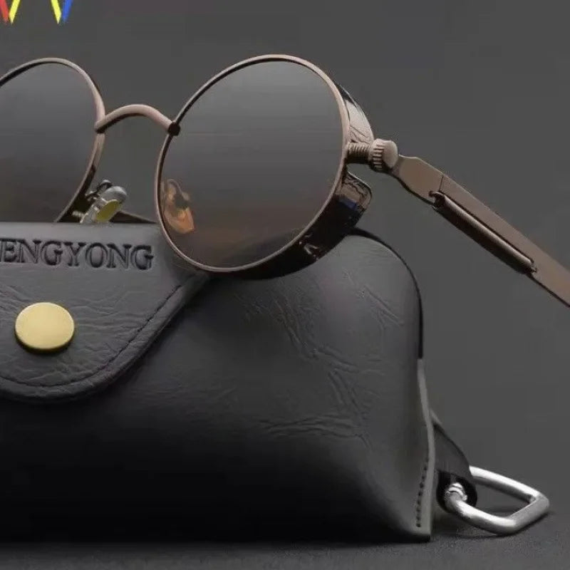 Klassische Steampunk Sonnenbrille Männer Frauen Retro Gothic Runde Herren Sonnenbrille Mode Punk Party Fahr schirme Lunette de Soleil