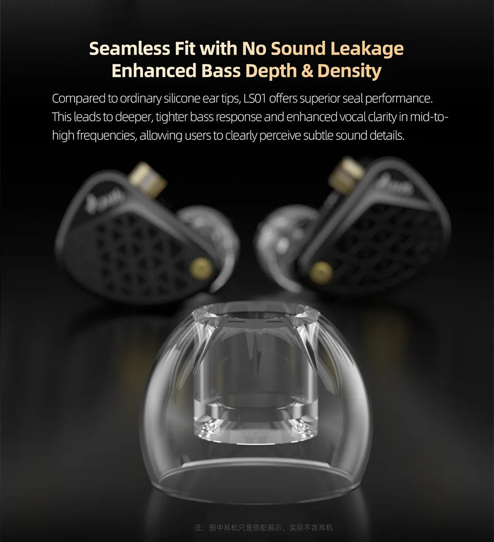 KZ LS01 Hochtransparente Flüssigsilikon-Ohrstöpsel für die meisten kabelgebundenen HiFi-Kopfhörer KZ mit S/M/L-Größe. Bequeme Universal-Ohrstöpsel