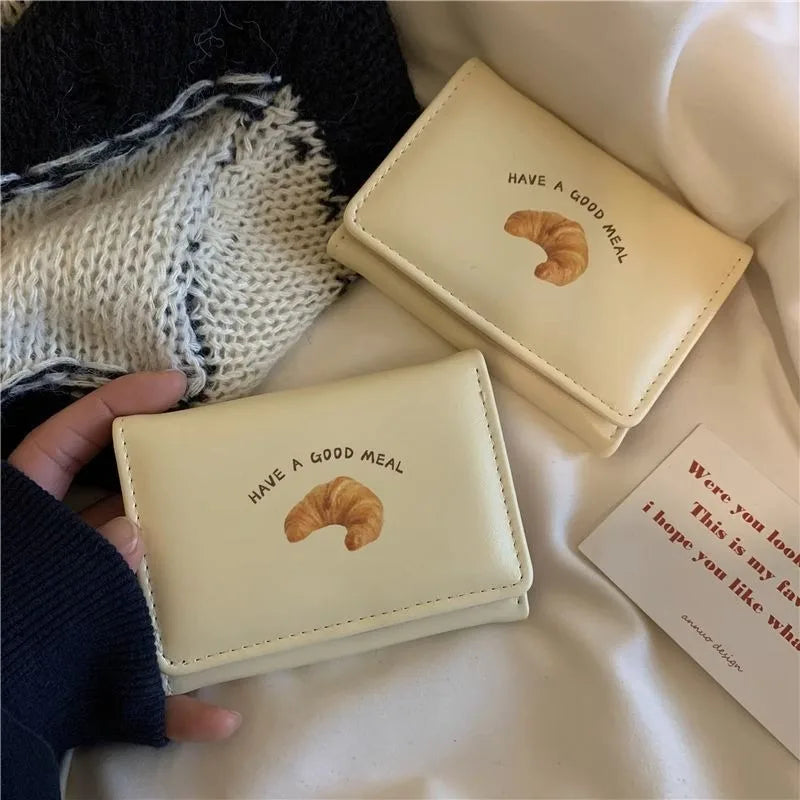 Neue Butter Toast Brieftasche Ins Nette Milch Gelb Kurze Brieftasche Koreanische Version Cartoon Student Geldbörse Für Frau Schlüssel Lagerung Geldbörse