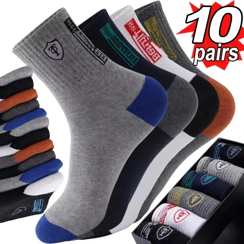 5Pairs Atmungsaktive Baumwolle Sport Strümpfe Männer Bambus Faser Herbst und Winter Männer Socken Schweiß Absorption Deodorant Business Sox