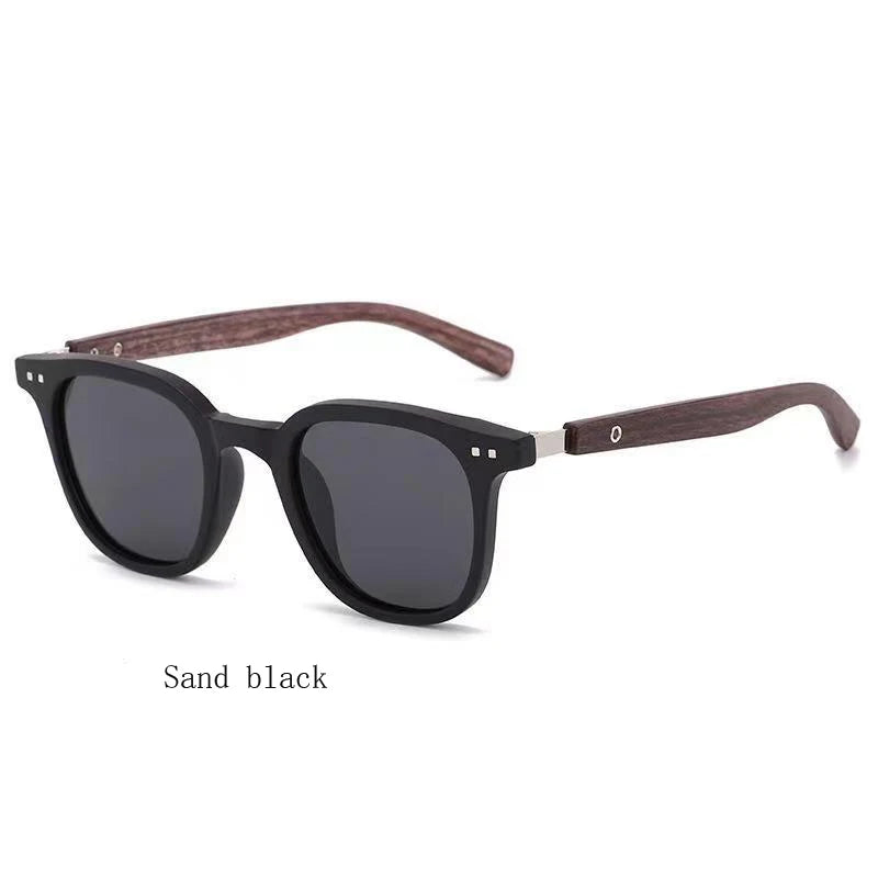 Trendige Retro-Sonnenbrille mit Holzmaserung für Damen und Herren, neue Sonnenbrille mit quadratischem Rahmen, UV-Schutz, Fahrradbrille, Outdoor, Straße