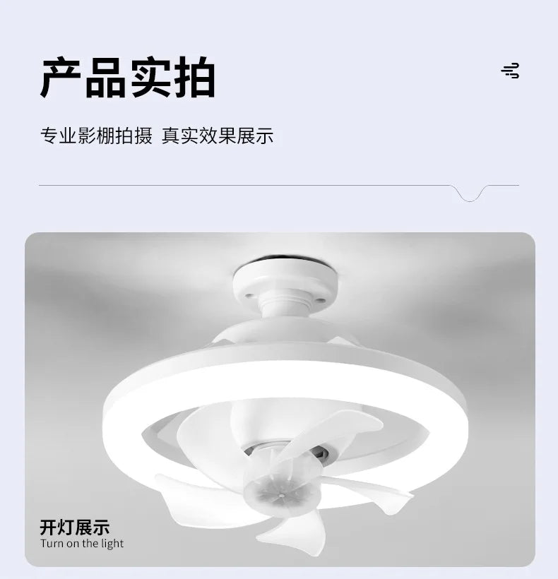 Neueste 360 ° bewegliche Kopf Decken ventilatoren Licht e27 LED-Fernbedienung RGB dreistufige Wind geschwindigkeit Wohnzimmer Esszimmer Schlafzimmer heiß