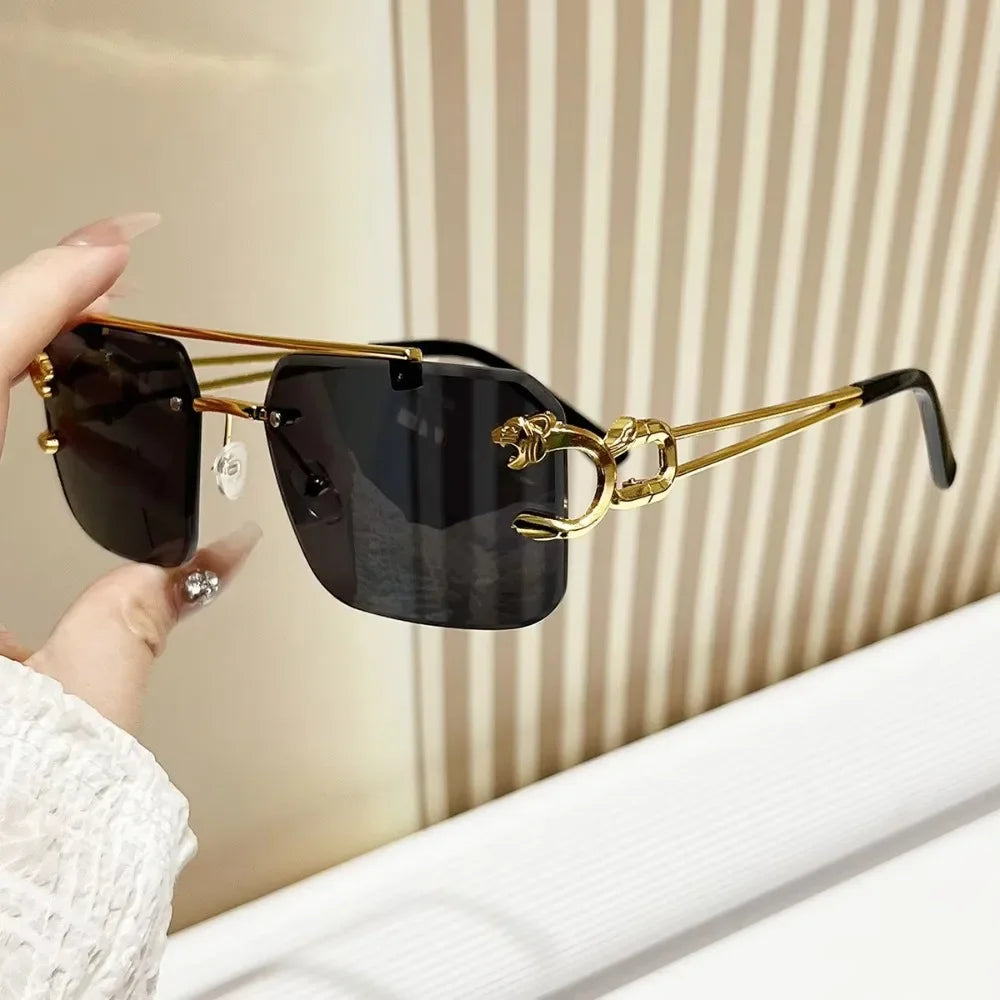 Sonnenbrille Herren Mode Randlose Sonnenbrille Shades Objektiv Damen Rahmenlose Brillen
