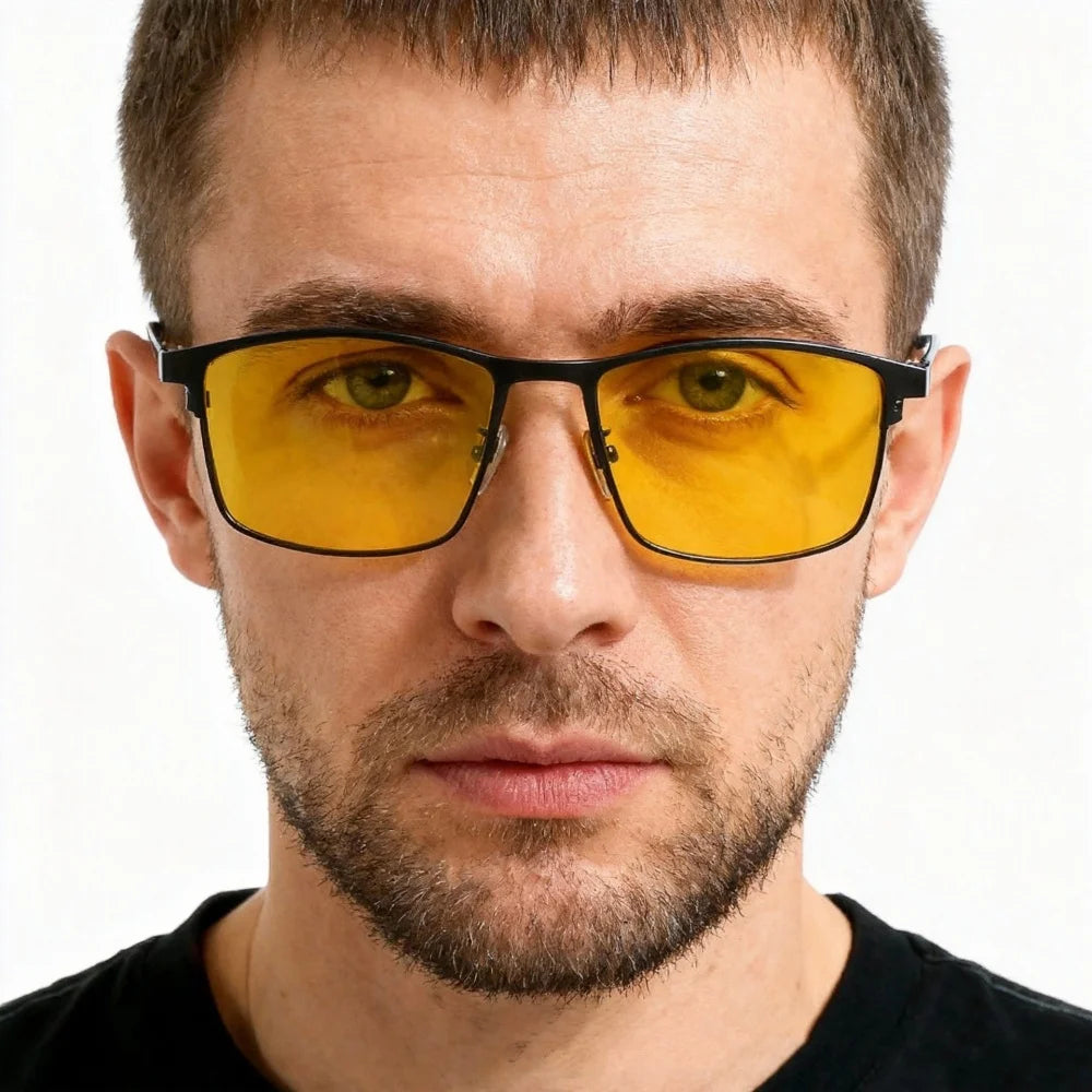 Vintage Herren-Sonnenbrille im Retro-Stil mit Metallrahmen, quadratische Sonnenbrille, UV-Schutz, modische Designer-Brille, Sonnenbrille für Herren